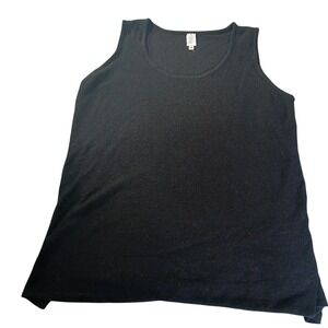 Jones New York Womens 2X Black Wool Blend Knit Scoop Neck Tank Top Layering